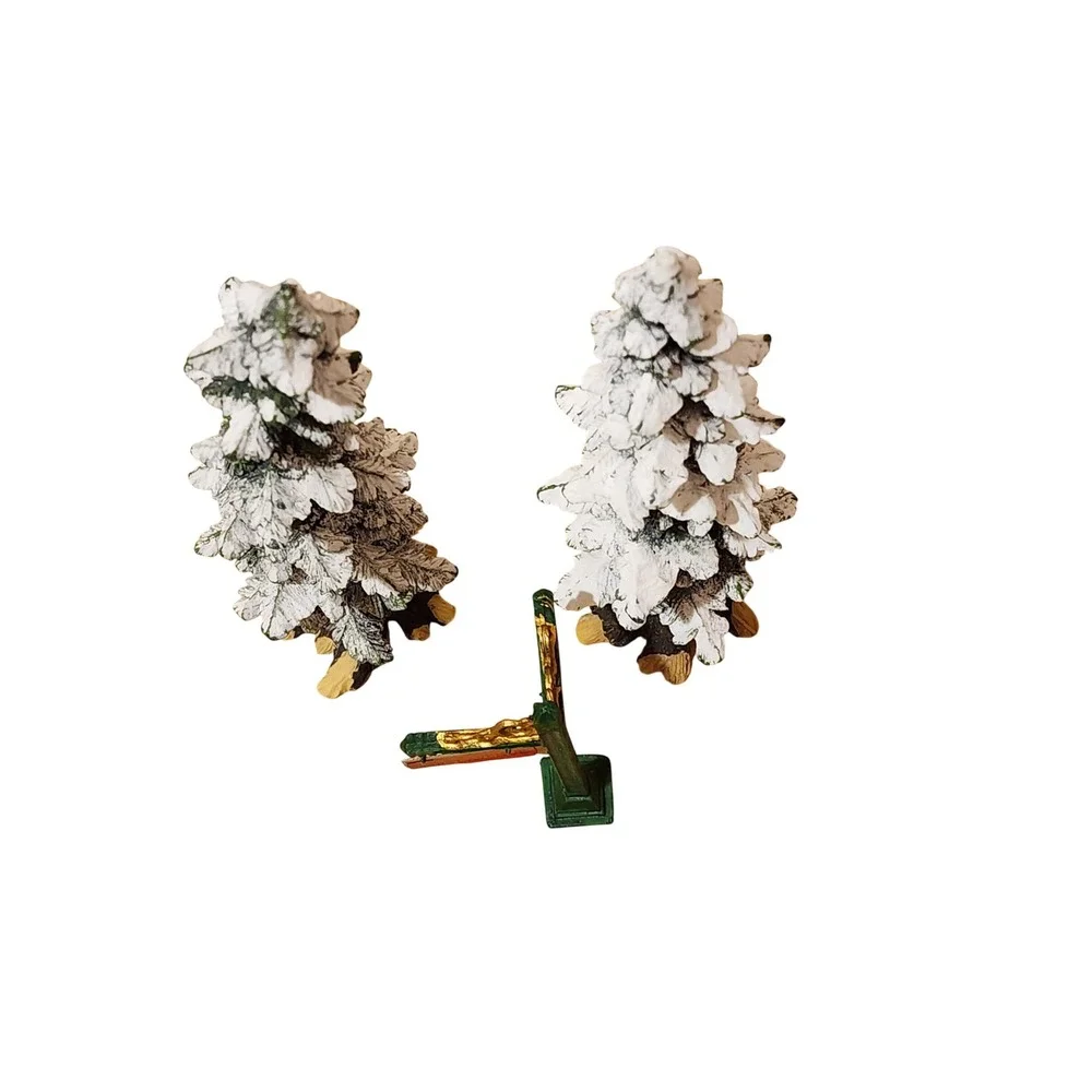 OWELL Christmas Village Trees Figurines‎ Set w/ First Avenue Sign Holiday Rear